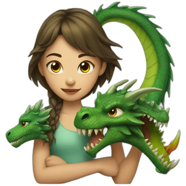 Girl with dragon emoji
