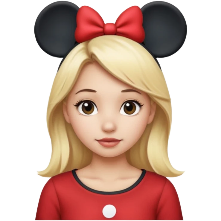 Blonde girl wearing Mickey Mouse ears emoji