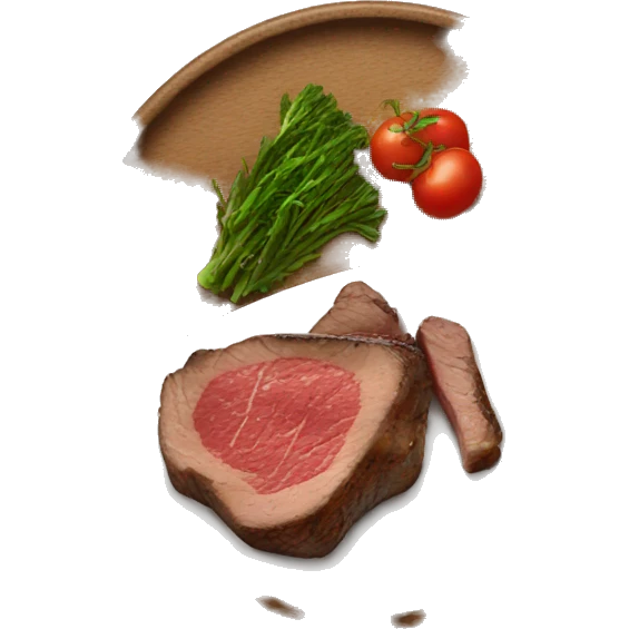 dish with steak emoji