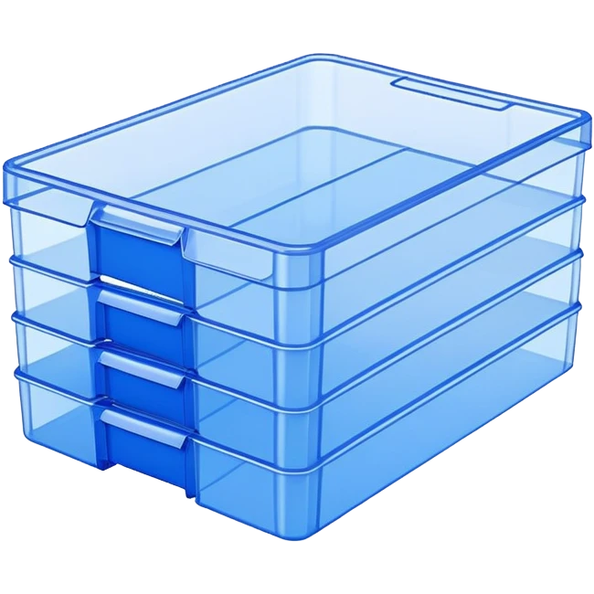 stackable plastic parts box euro blue emoji