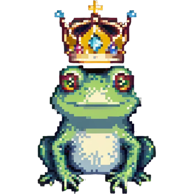 a crowned frog emoji