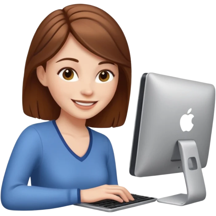 a white woman passes test on computer emoji