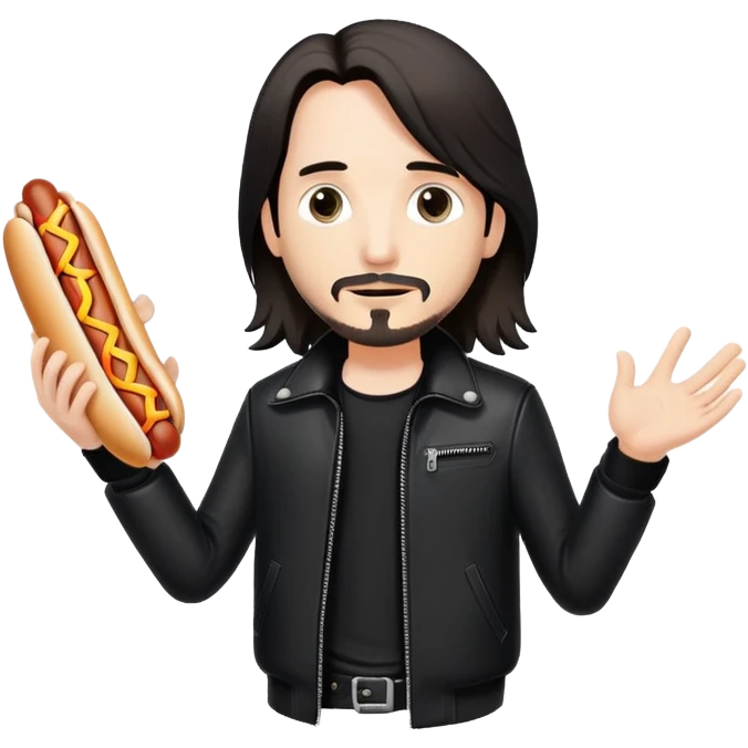 Johnny Silverhand from cyberpunk 2077 with hotdog  emoji