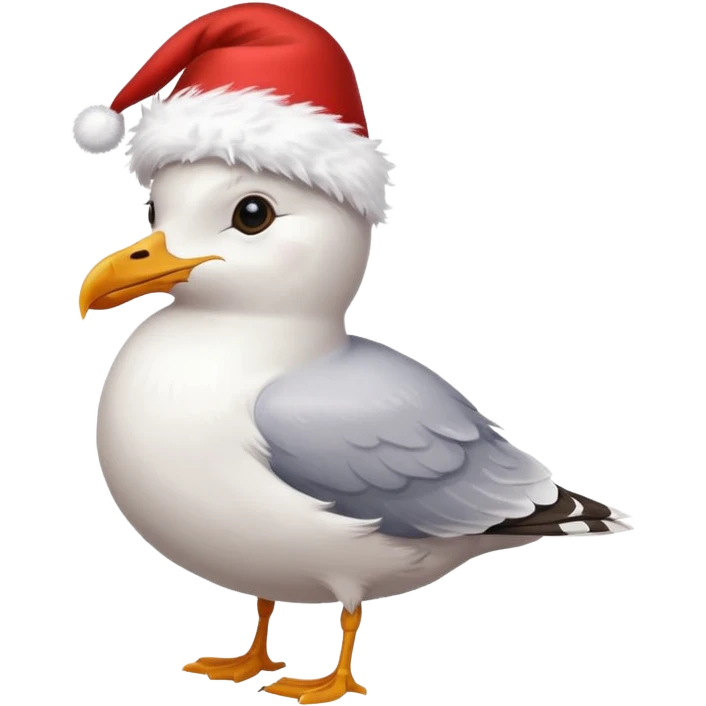 Seagull with a xmas hat emoji