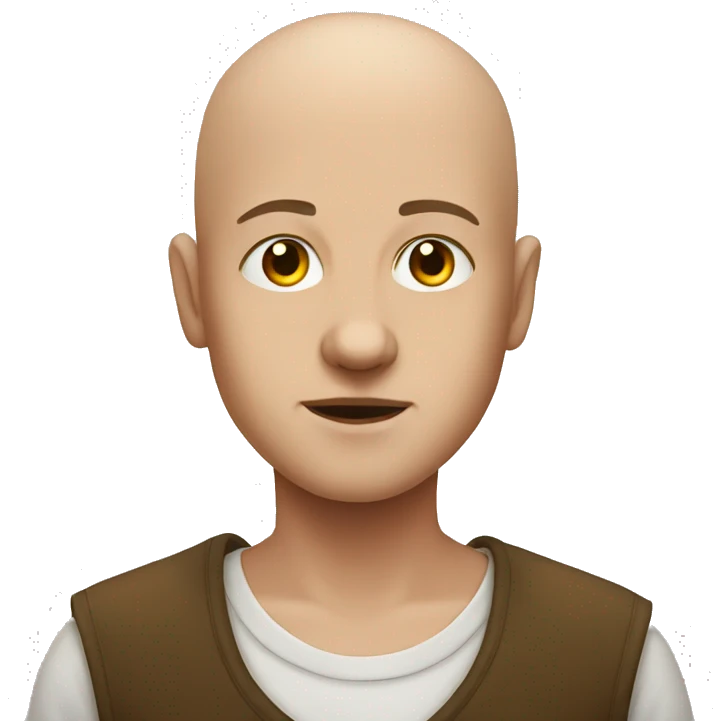 bald boy portrait looking at viewer emoji