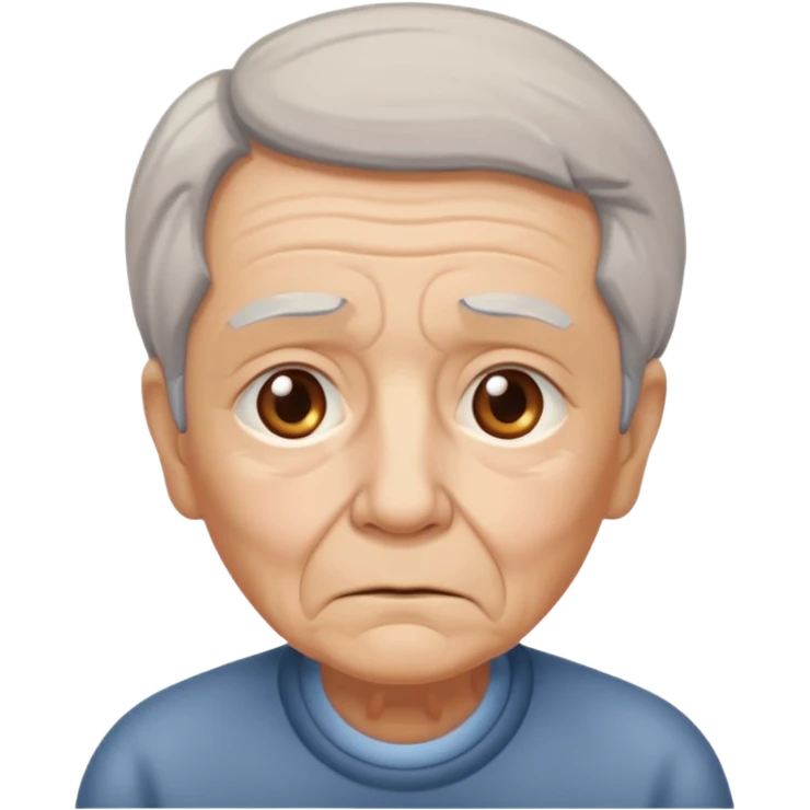 elderly sad emoji