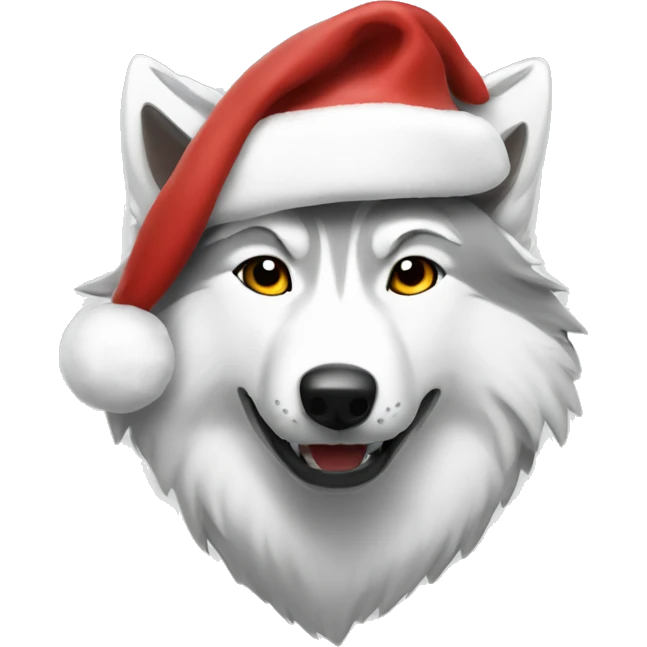 white wolf christmas emoji