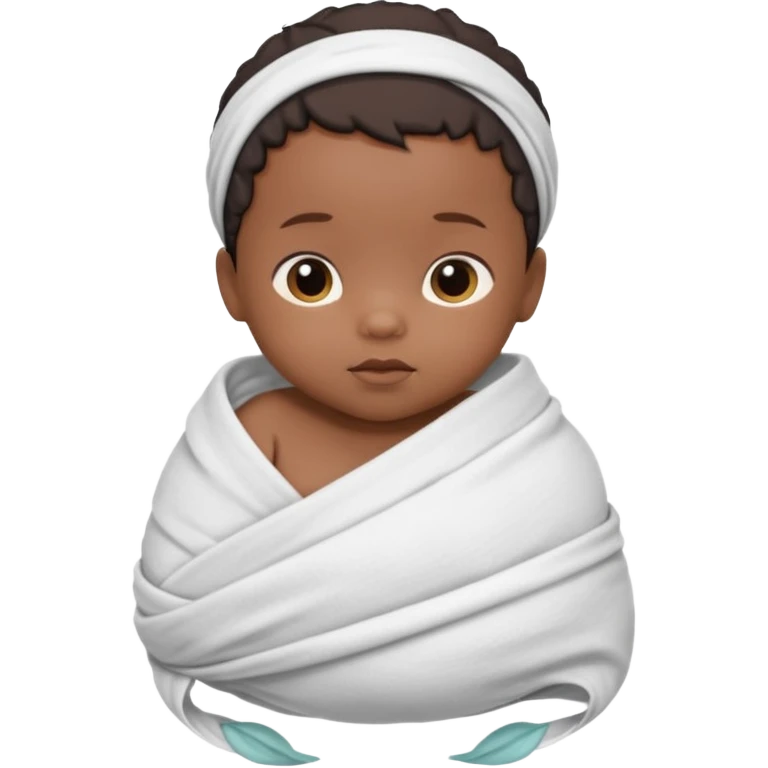 newborn black baby in a swaddle emoji