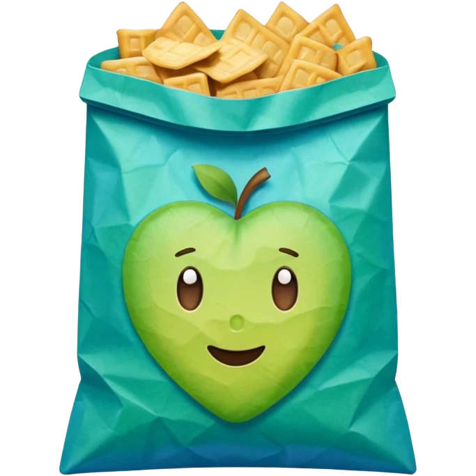 small blue/green snack bag emoji