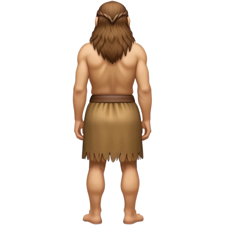 backview neanderthal cloth skirt emoji