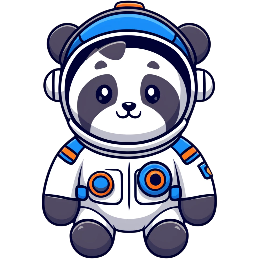 cute panda cosmonaut emoji