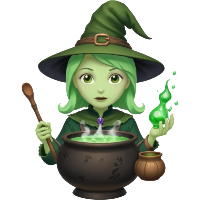 green witch cooking potion emoji