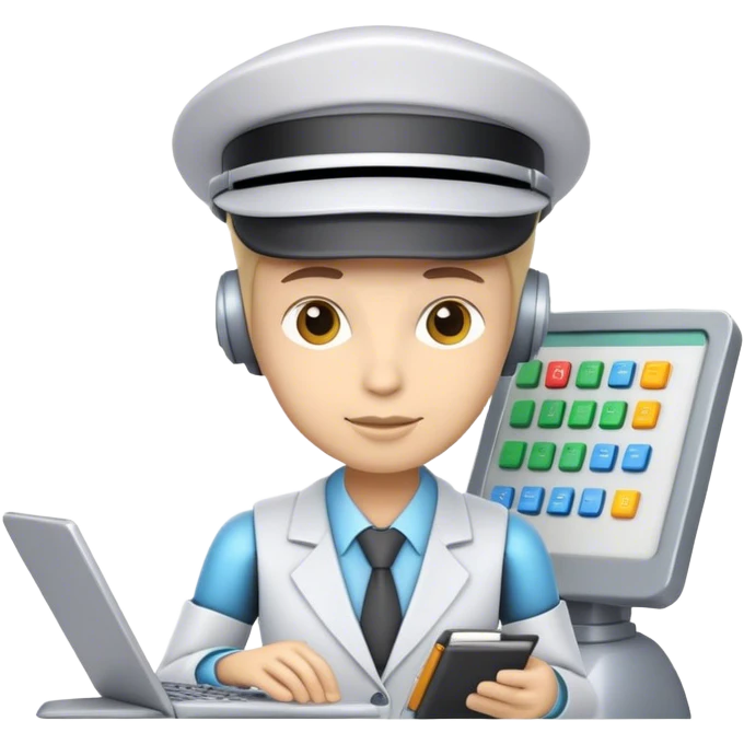 Robo Bookkeeper with accountant hat emoji