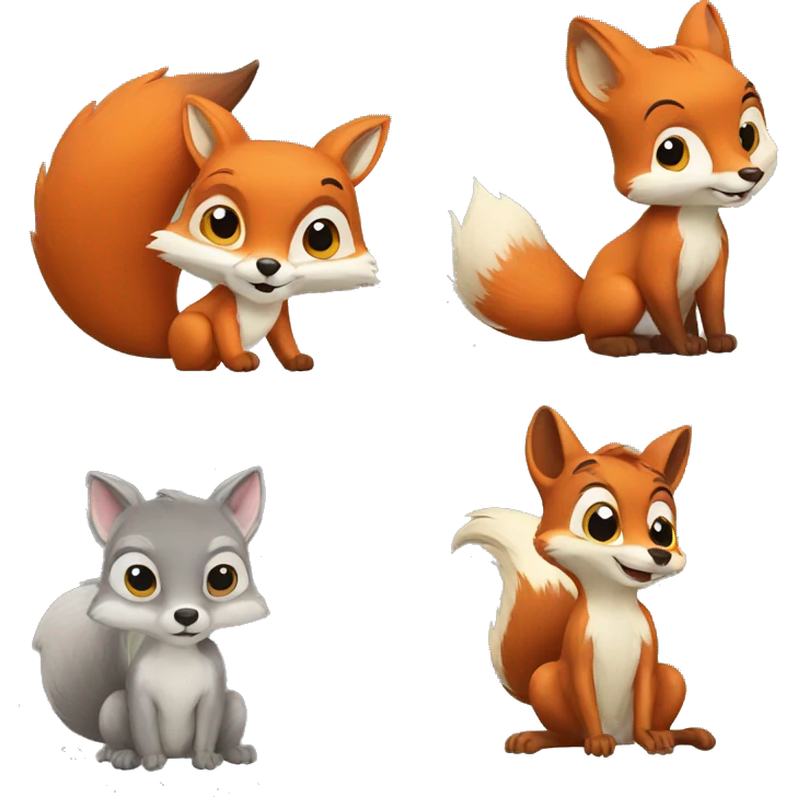 fox and squirrel emoji