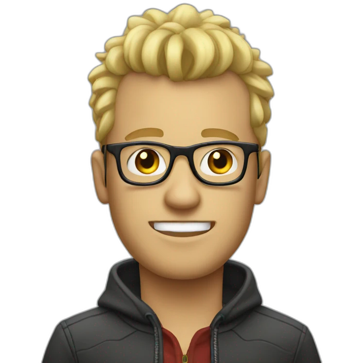guy with glasses and blonde mohican emoji