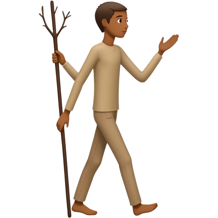 Left view of stick figure emoji