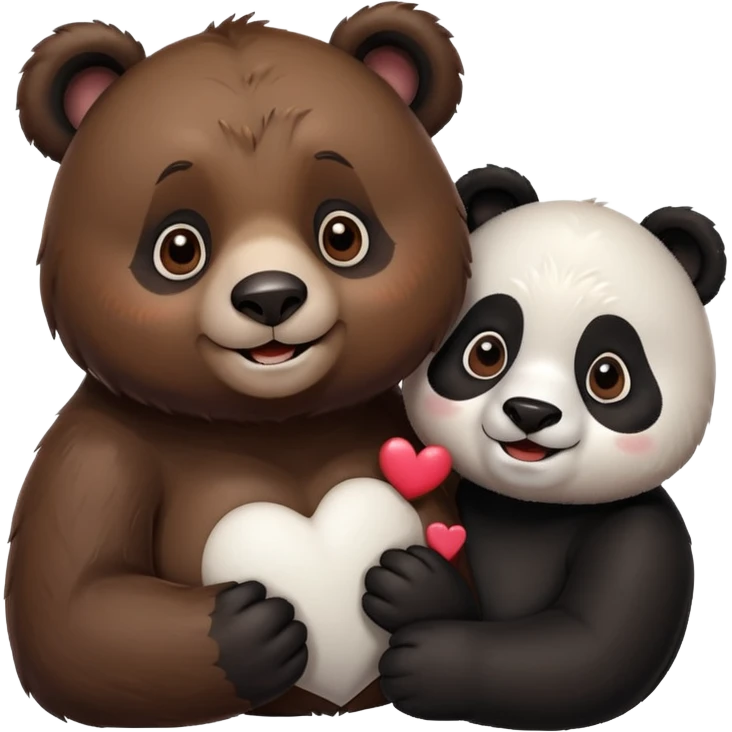Bear in love with a panda  emoji