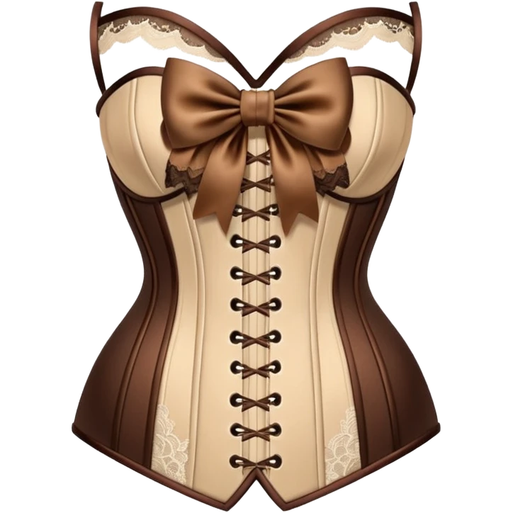 brown beige corset with bow emoji