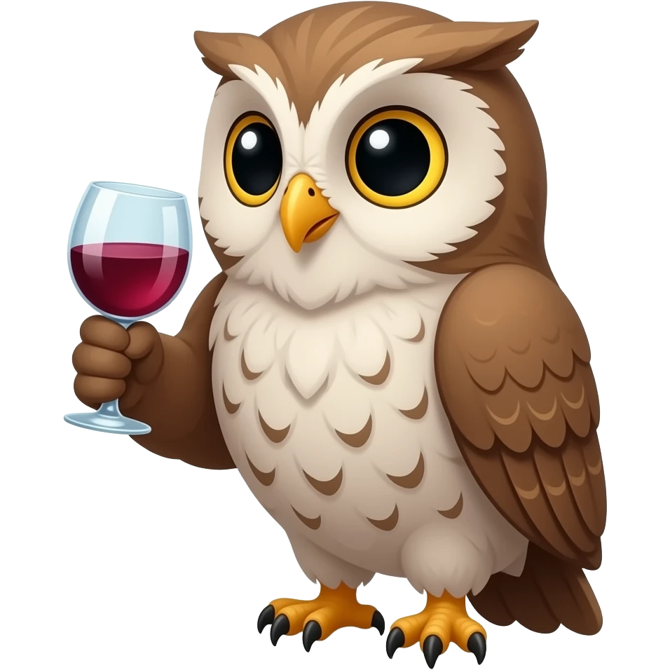 Lahve içen baykuş emoji