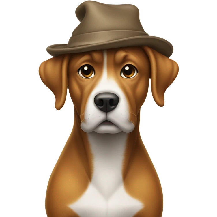 dog pooping with a hat on emoji