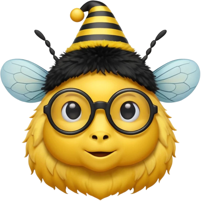 party hat bee with glasses emoji