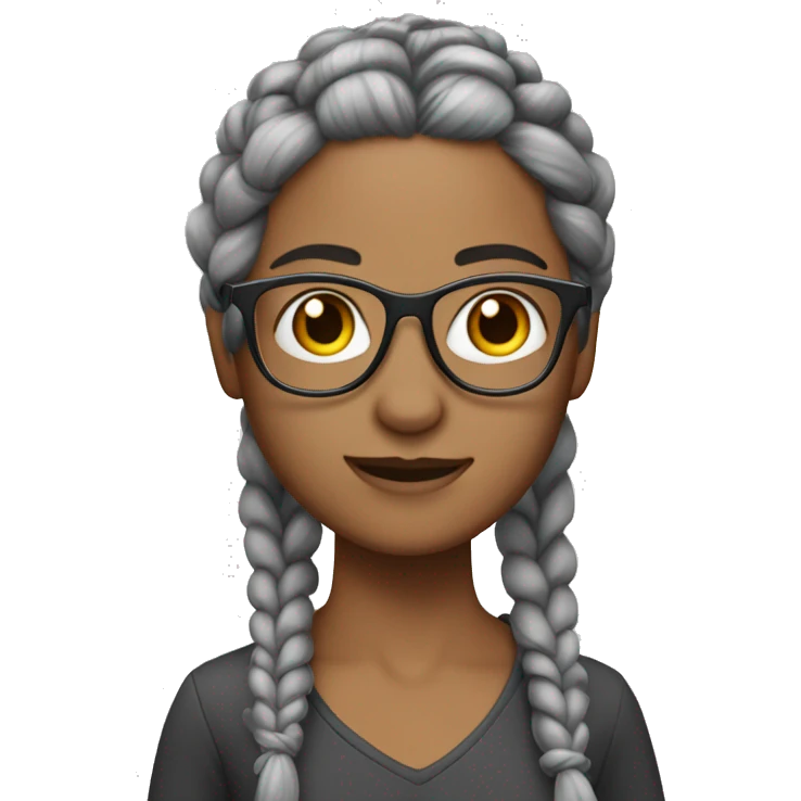 make skin a bit lighter and hair gray in braids add glasses  emoji