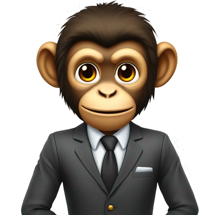 A monkey handlig a busines but its getting impossible, mke it more happie like he finally found what could solve is problems emoji