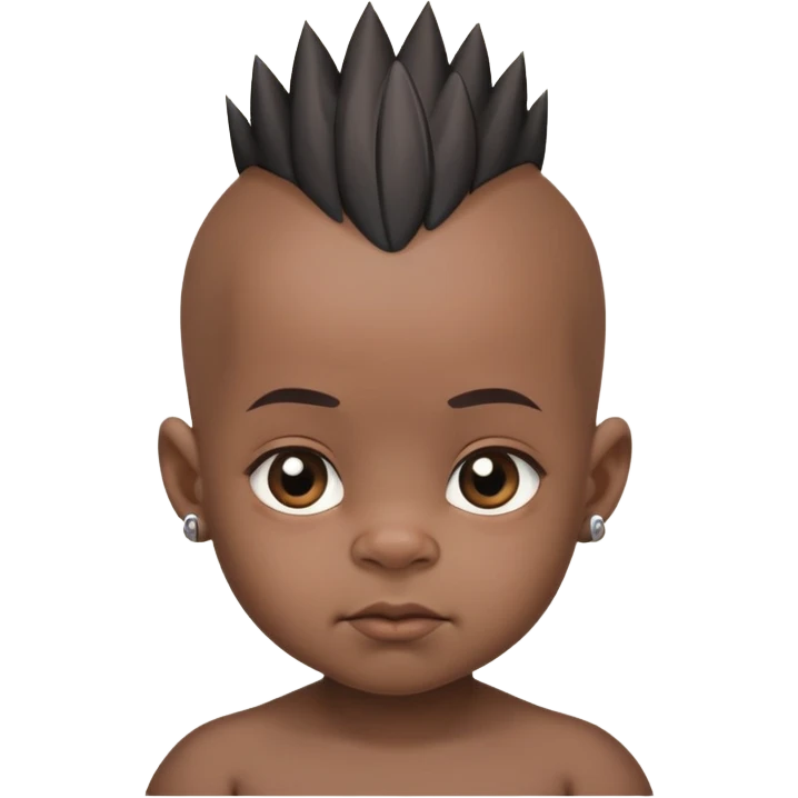 I want a black baby in which the baby has a mohawk in the centre and then he is bald from sides and he is ugly as well emoji