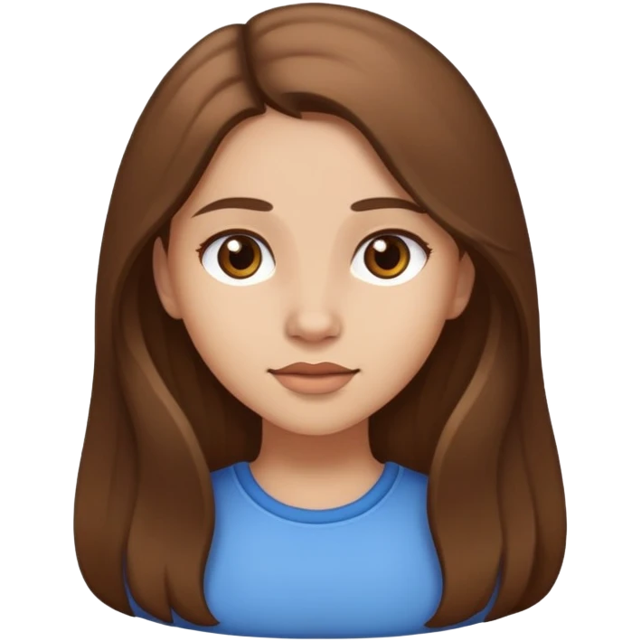 girl with long brown hair and light skin tone  emoji