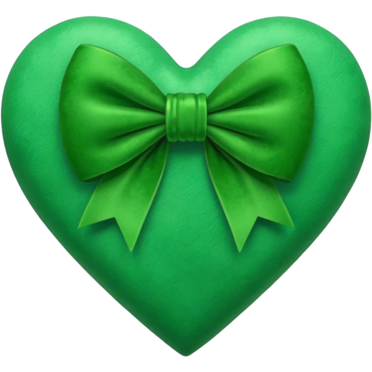heart with a velvet bow, green emoji