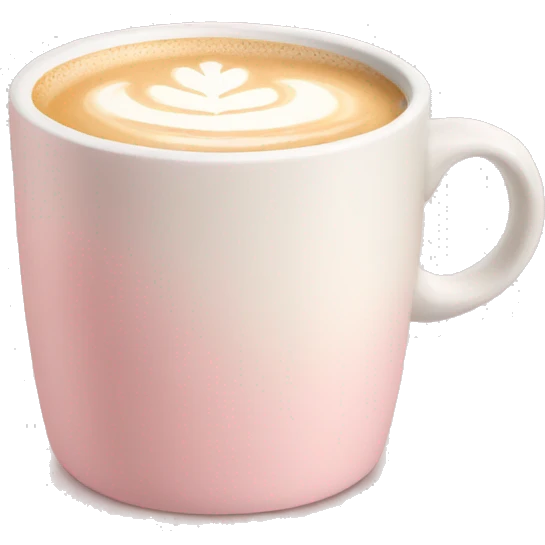 Light Pink mug of hot latte emoji