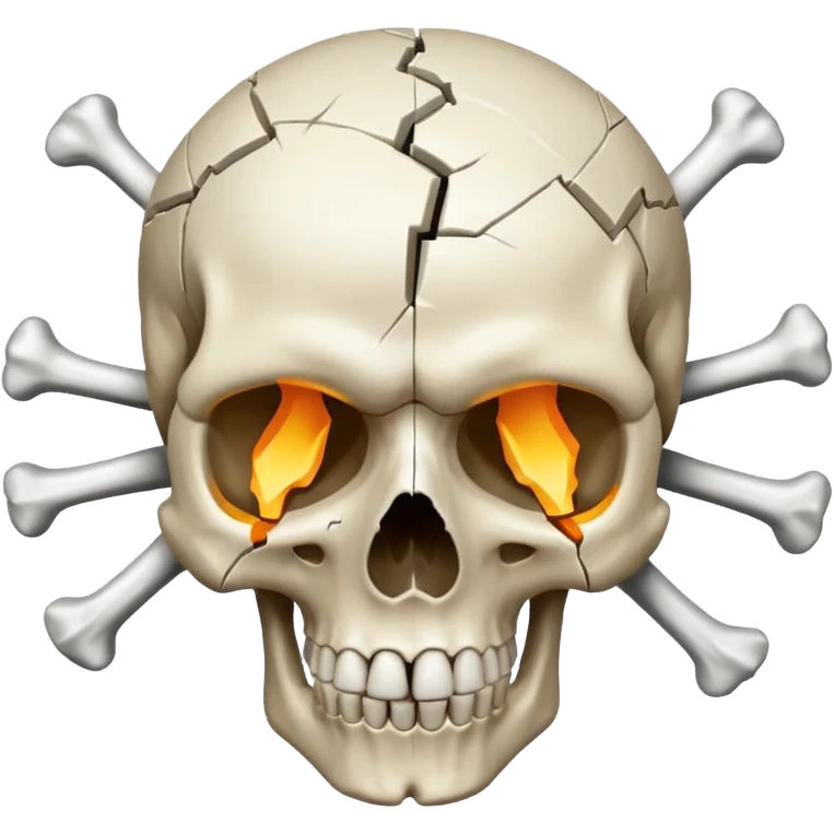 Skull who's upper side is exploded emoji