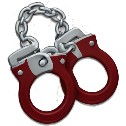 Dark red handcuffs emoji