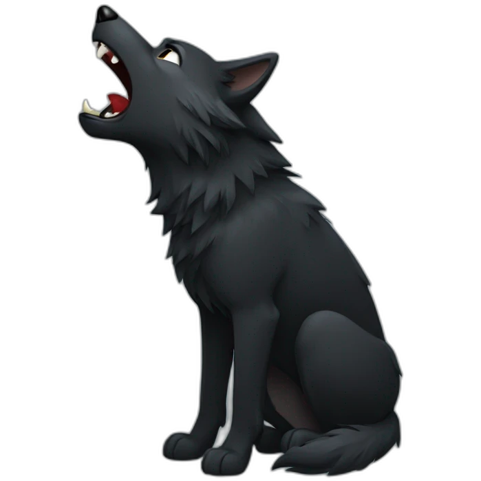 Black wolf howling  emoji