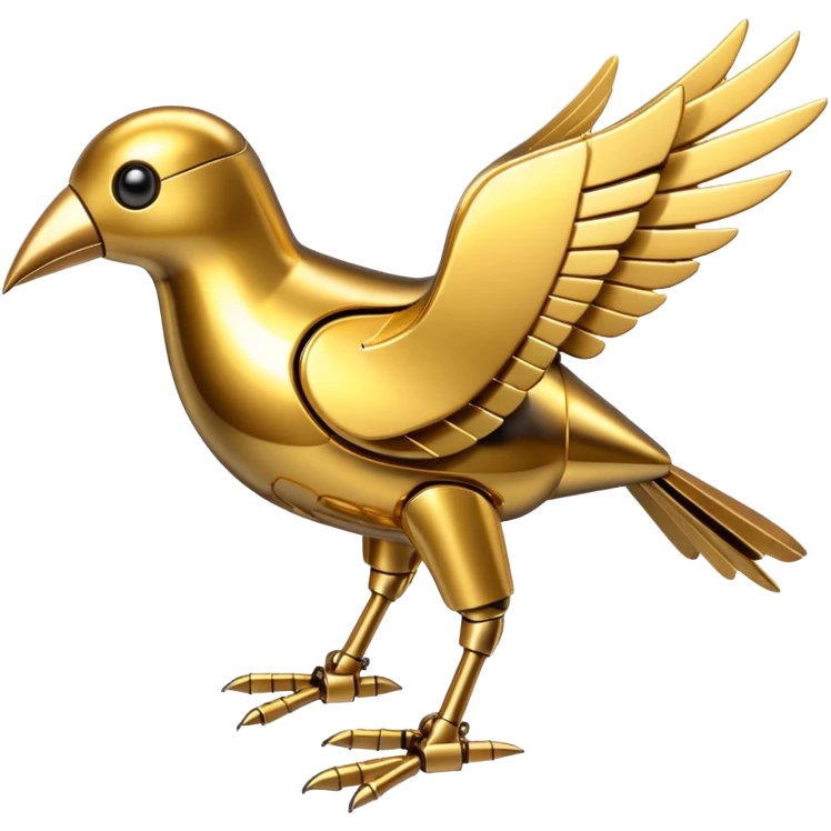 gold robotic bird emoji