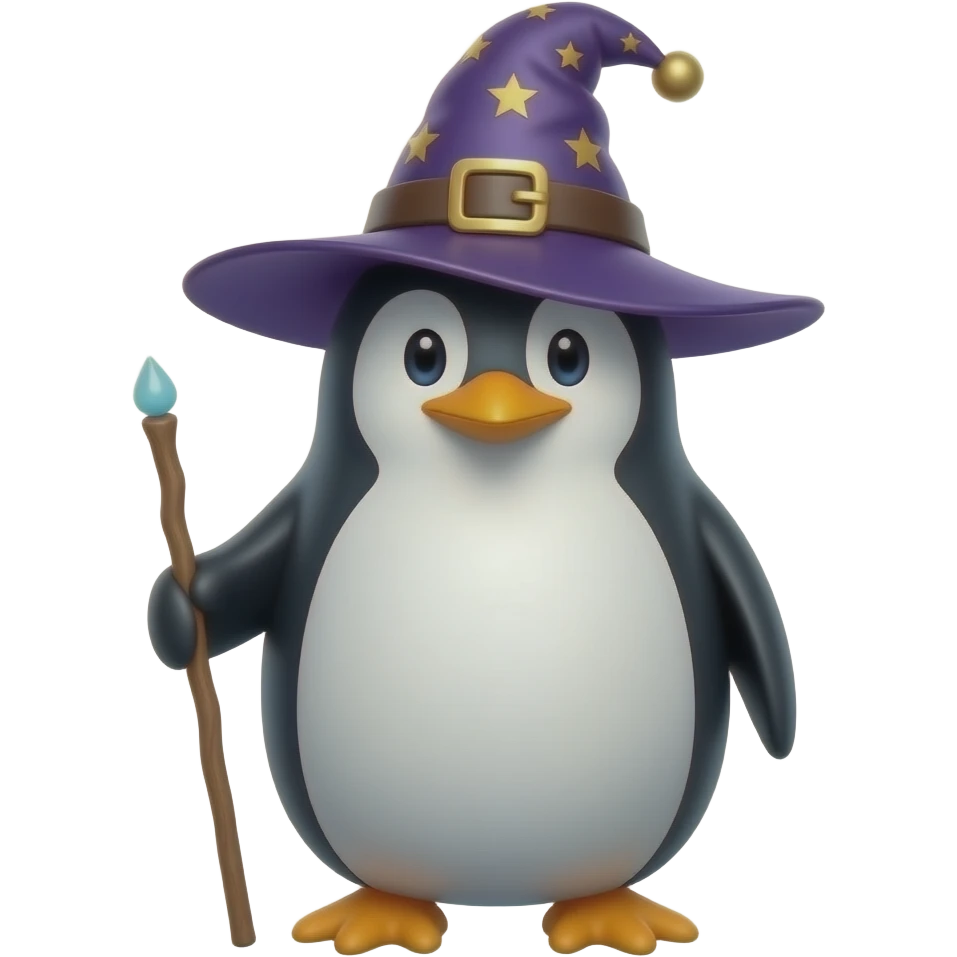 Penguin Wizard emoji