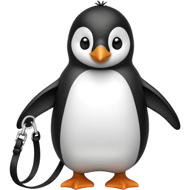 Penguin with leash on visible emoji