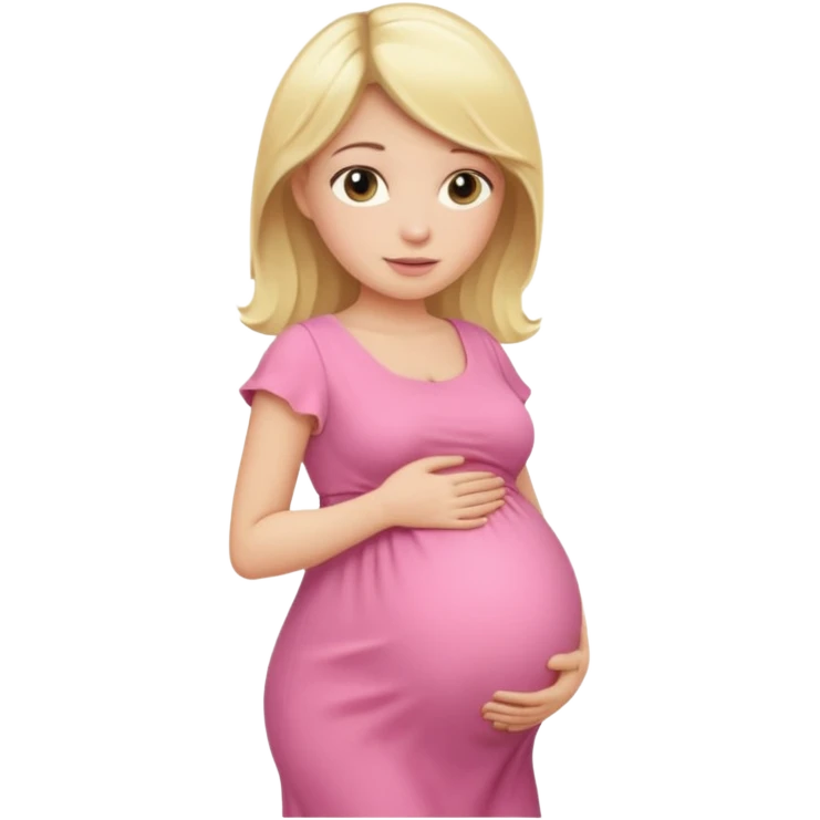blond pregnant woman in pink emoji