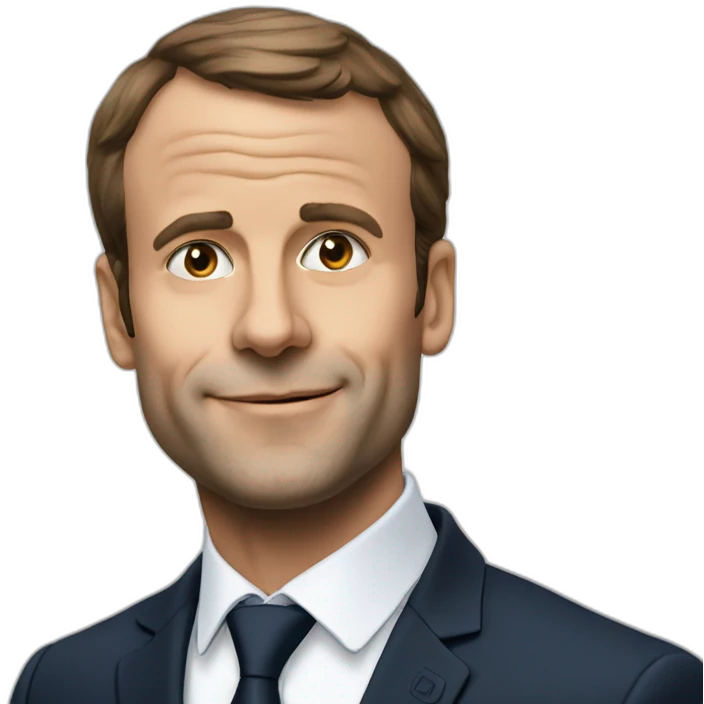 Macron sur un chat emoji