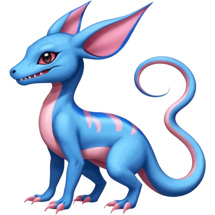Blue Skully Stylish Salandit-Sylveon-fusion emoji