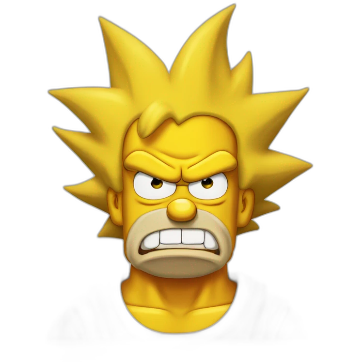 Homer Simpson Disguised as Angry Goku emoji