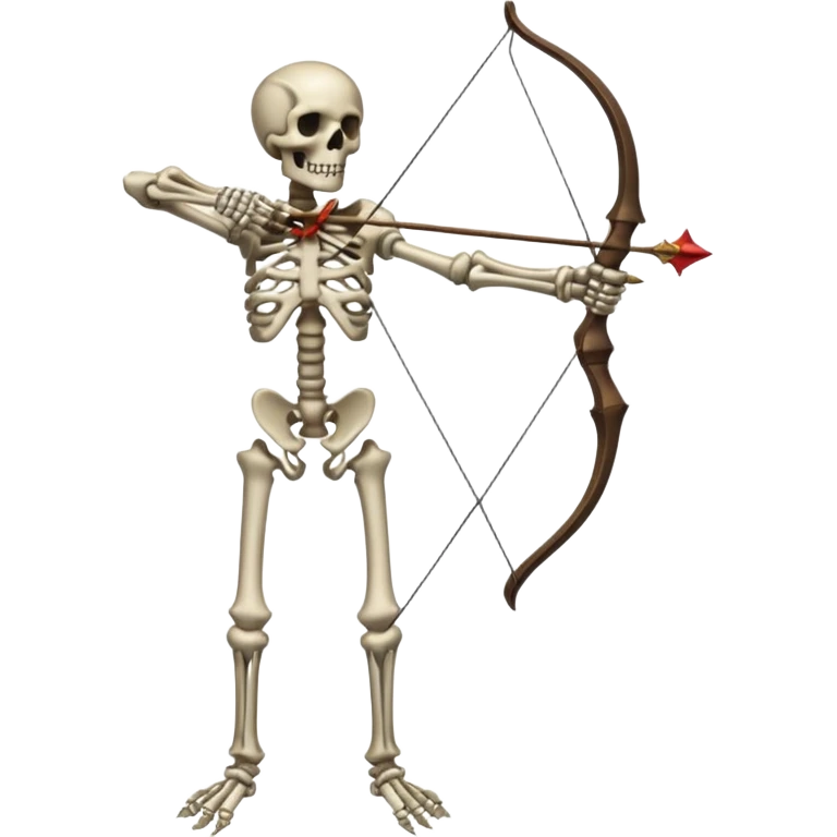 create a dnd style skeleton_archer.png with a bow using 48x48 pixels size emoji