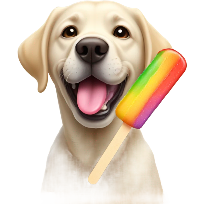Labrador eating a popsicle emoji