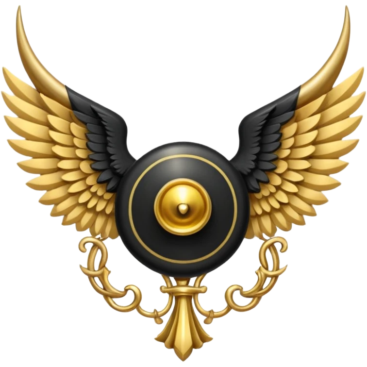 holy emblem with black wings with horn emoji