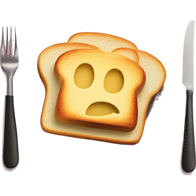 butter toast on burgundy plate emoji