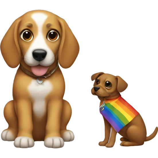 Gay flag with a dog emoji