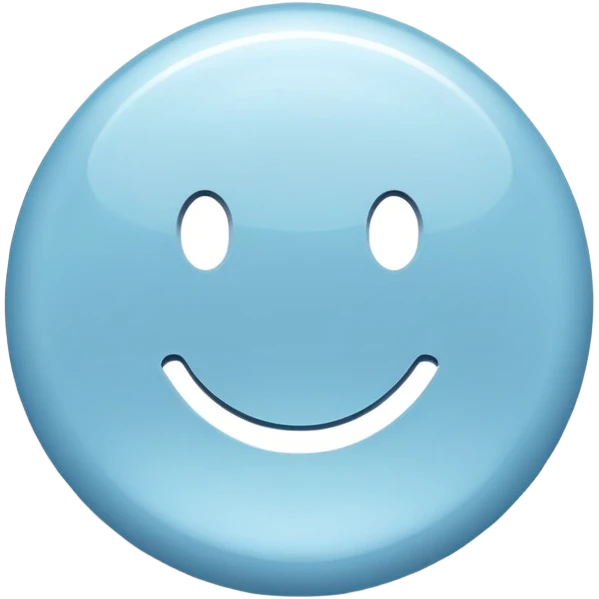 round pastel blue button with slight shine emoji