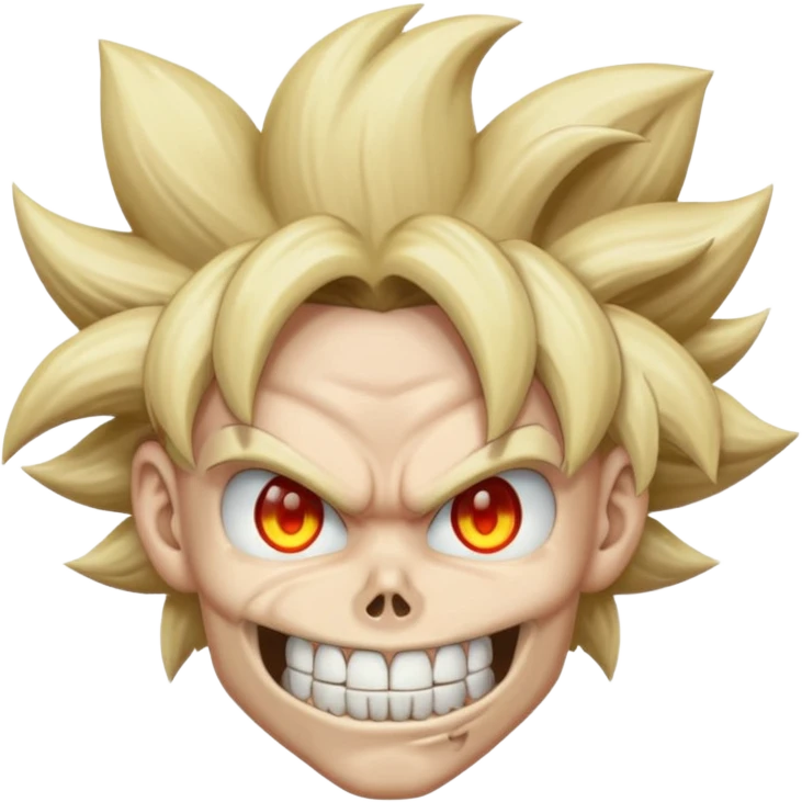   Mind blown skull face for goku hair          emoji