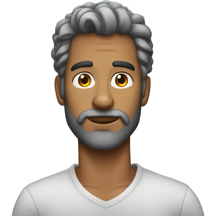 Um homem cinza como queixo grande emoji