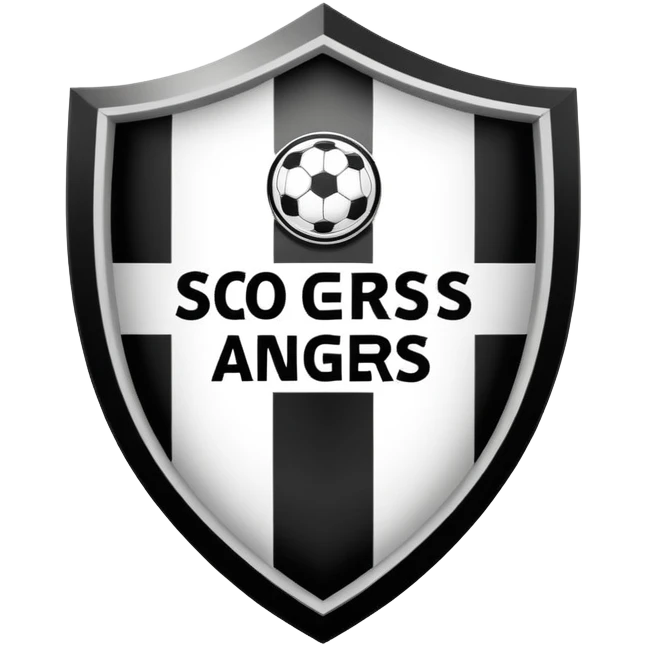 Football club SCO Angers logo, black and white striped shield with 1919 year, sports team emblem emoji
